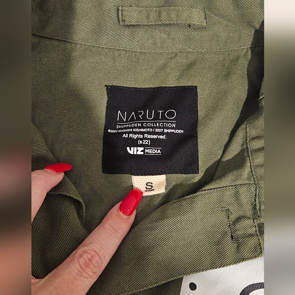 Naruto Shippuden Hidden Leaf Village Shinobi Button-Up Jacket- Olive - Picture 6 of 7